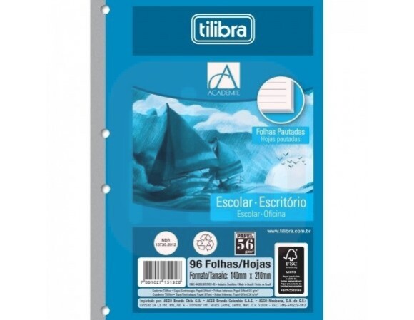 Bloco de Fichário 1/4 Academie 80 Folhas  - Tilibra