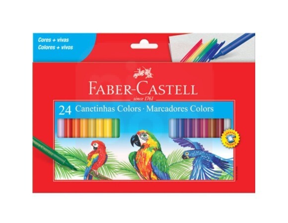 Canetinha Hidrográfica 24 Cores Faber-Castell