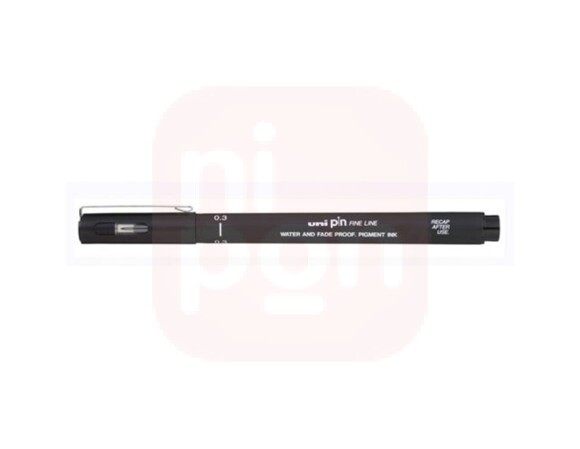 Caneta Uni Pin Fine Line Preta - 0.3