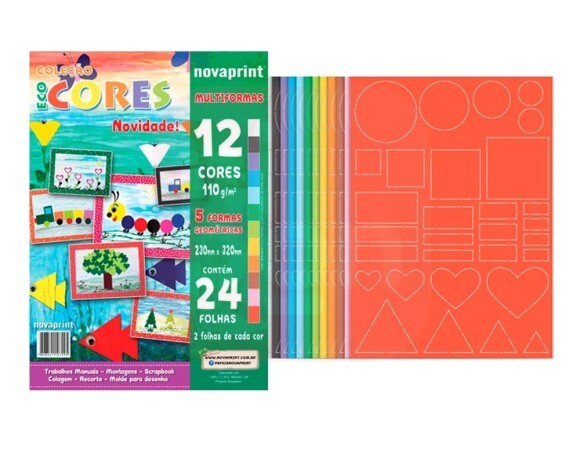 Bloco Eco Cores Multiformas 1 110g 24 Folhas