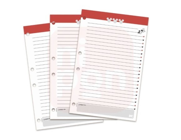 Refil Para Caderno Fichário Colegial Mickey Minnie 96 Folhas Dac