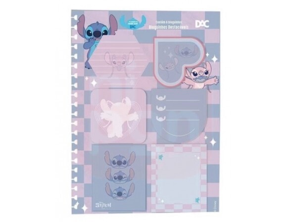 Acessório para caderno smart disney stitch com 6 bloquinhos dac