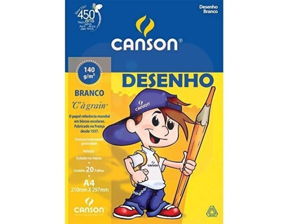 Bloco de Desenho A4 Branco 140g 20 Folhas