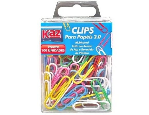 Clips Kaz 2/0 Colorido 100 Unidades