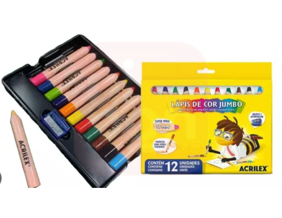 Lápis de Cor Jumbo 12 Cores