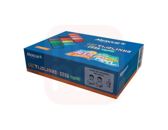 Giz de Cera Vegetal 12 Cores Tijolinho - Mercur