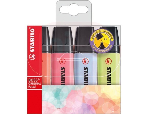 Marca Texto Stabilo Boss Original Pastel 4 Cores